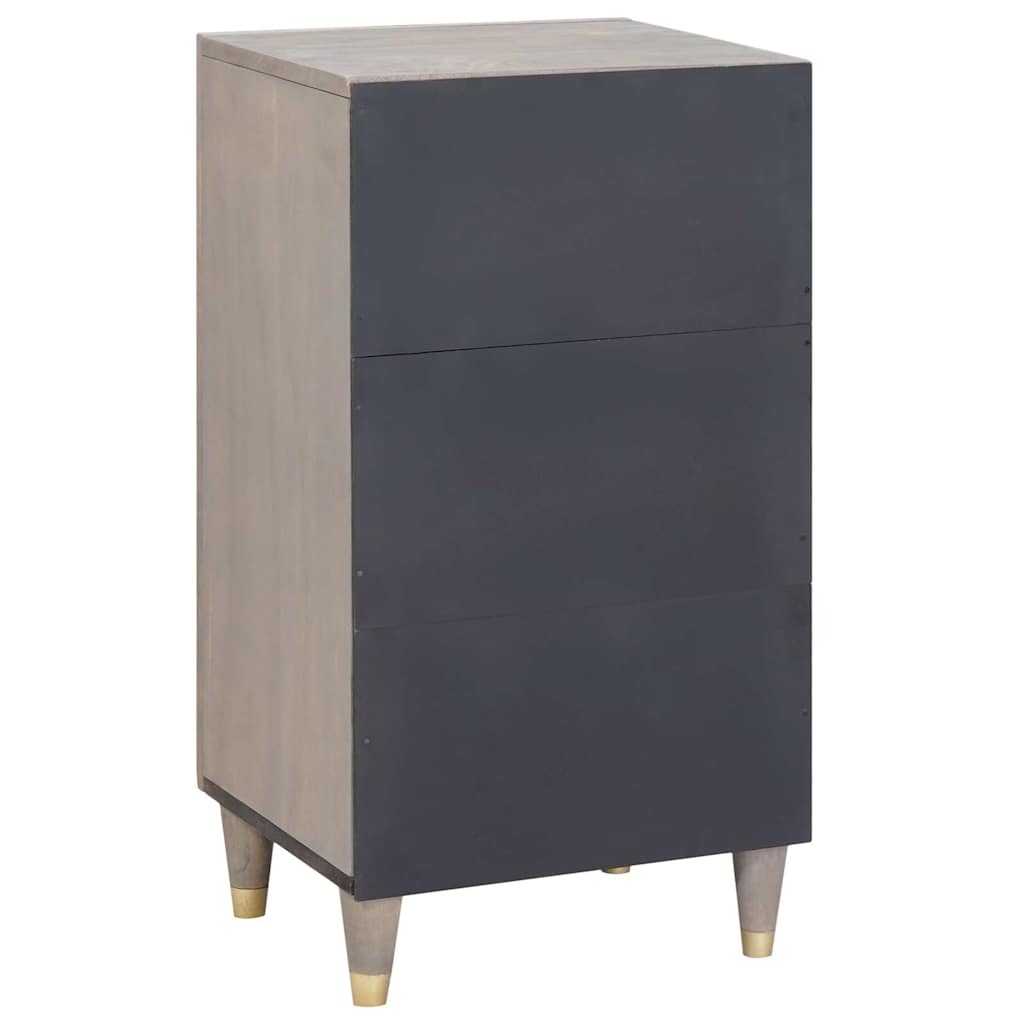 Sideboard Grau und Gold 40 x 33 x 75 cm Massivholz Mango
