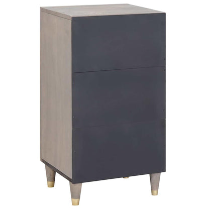 Sideboard Grau und Gold 40 x 33 x 75 cm Massivholz Mango