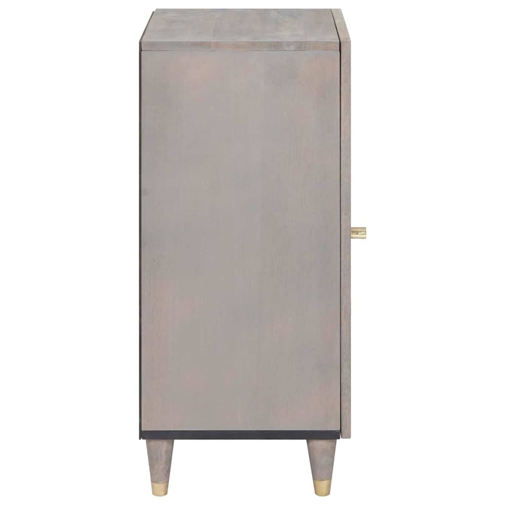 Sideboard Grau und Gold 40 x 33 x 75 cm Massivholz Mango