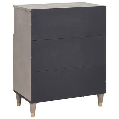 Sideboard Grau und Gold 60 x 33 x 75 cm Massivholz Mango