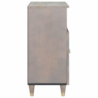 Sideboard Grau und Gold 60 x 33 x 75 cm Massivholz Mango