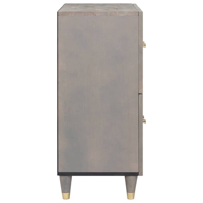 Sideboard Grau und Gold 60 x 33 x 75 cm Massivholz Mango