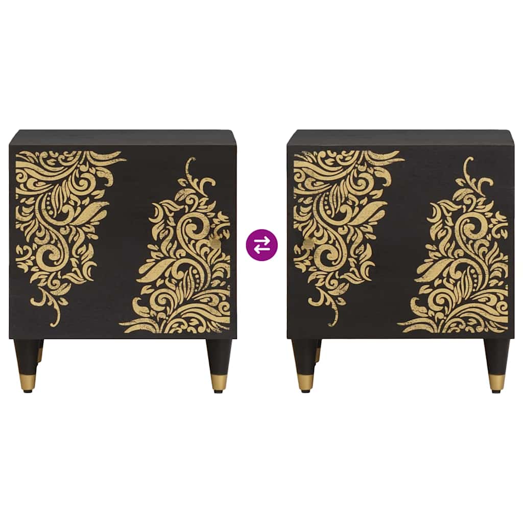 Bedside Cabinet with Door Schwarz 40 x 33 x 46 cm