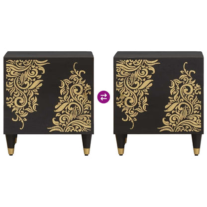 Bedside Cabinet with Door Schwarz 40 x 33 x 46 cm