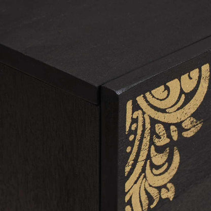 Nachttisch Schwarz 40 x 33 x 46 cm Massivholz Mango