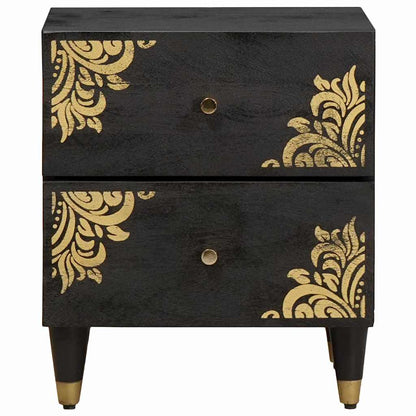 Nachttisch Schwarz 40 x 33 x 46 cm Massivholz Mango