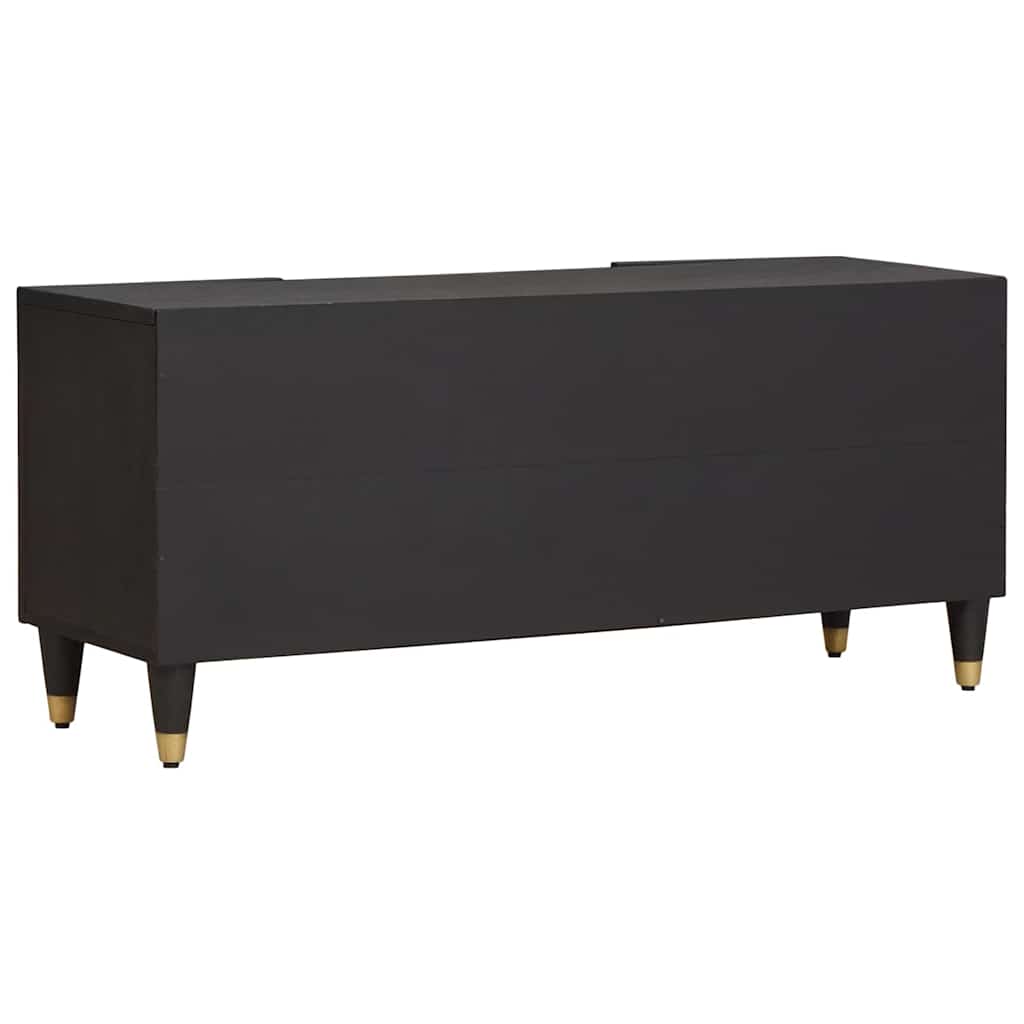 TV-Schränk mit Regal Schwarz 105 x 33 x 46 cm Massivholz Mango