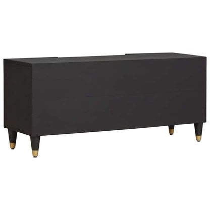 TV-Schränk mit Regal Schwarz 105 x 33 x 46 cm Massivholz Mango