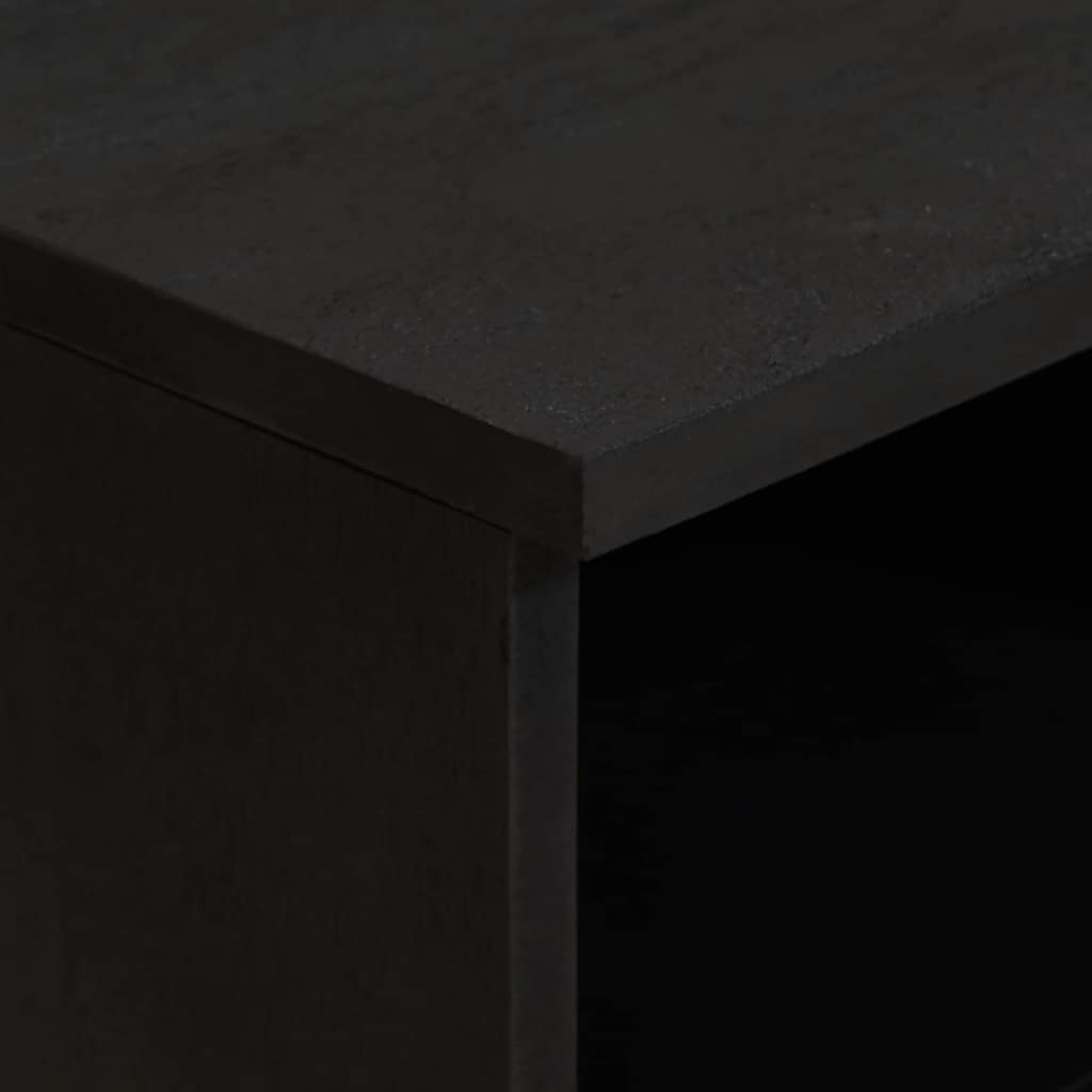 TV-Schränk mit Regal Schwarz 70 x 33 x 46 cm Massivholz Mango