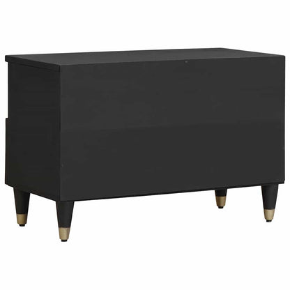 TV-Schränk mit Regal Schwarz 70 x 33 x 46 cm Massivholz Mango