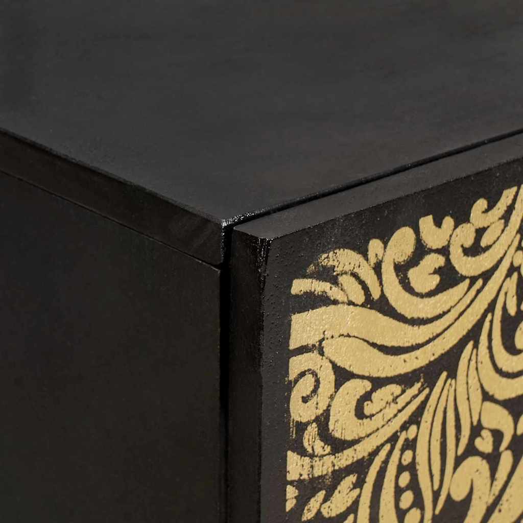Sideboard Schwarz 60 x 33 x 75 cm Massivholz Mango