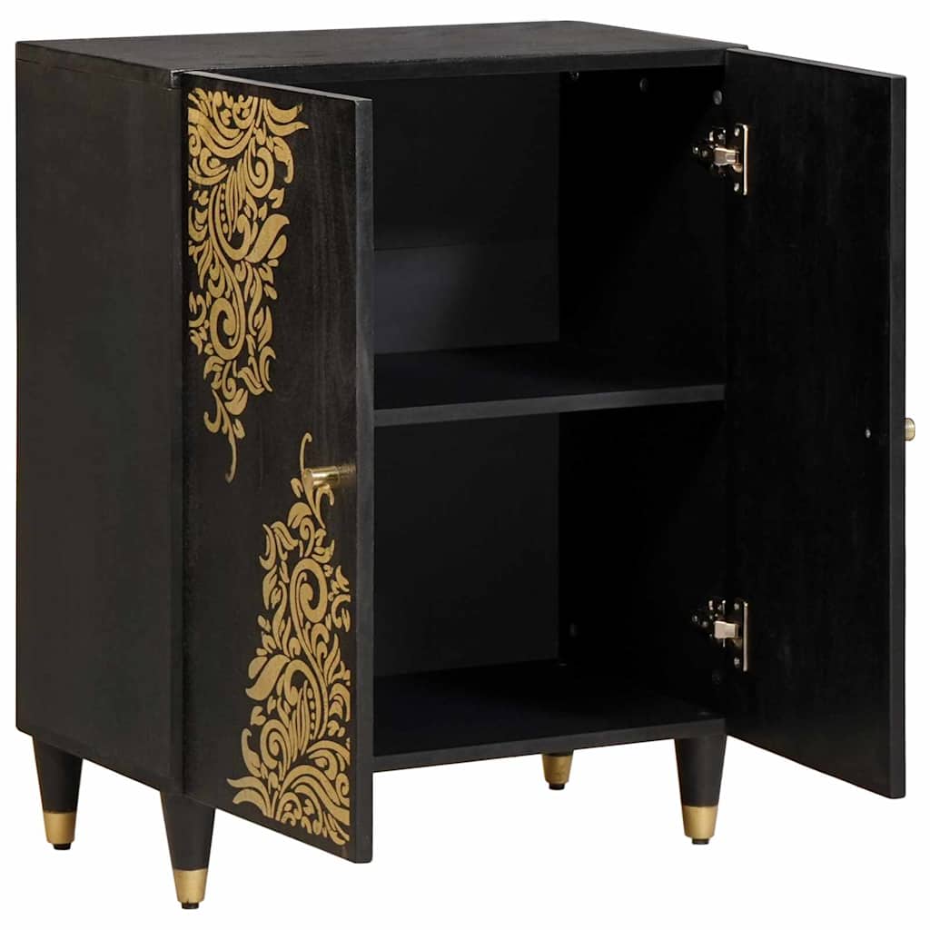 Sideboard Schwarz 60 x 33 x 75 cm Massivholz Mango