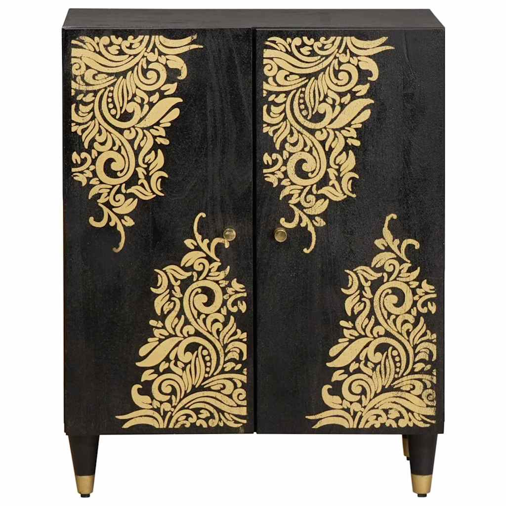 Sideboard Schwarz 60 x 33 x 75 cm Massivholz Mango