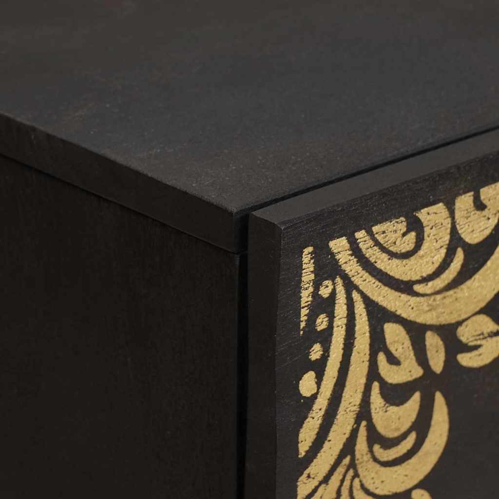 Sideboard Schwarz 60 x 33 x 75 cm Massivholz Mango