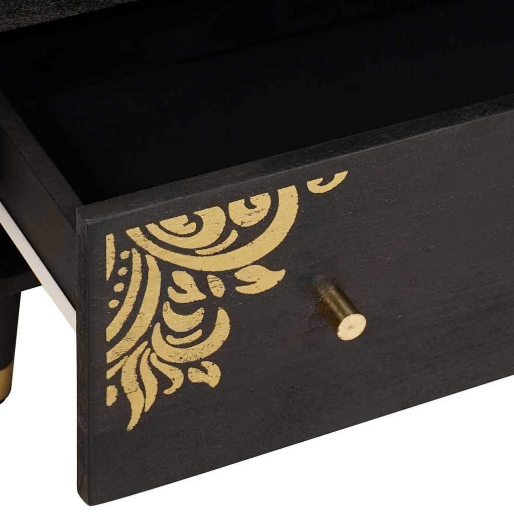 Sideboard Schwarz 60 x 33 x 75 cm Massivholz Mango