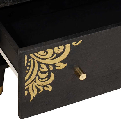 Sideboard Schwarz 60 x 33 x 75 cm Massivholz Mango