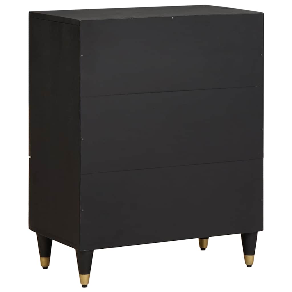 Sideboard Schwarz 60 x 33 x 75 cm Massivholz Mango