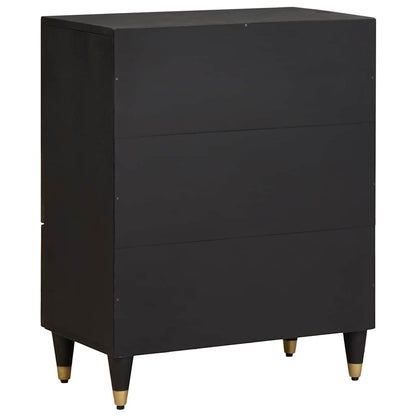 Sideboard Schwarz 60 x 33 x 75 cm Massivholz Mango