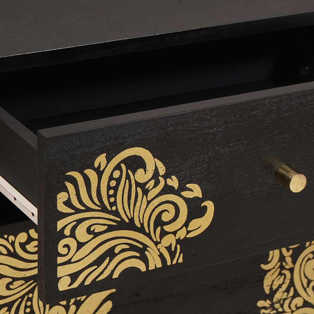 Bedside Cabinet with Door Schwarz 50 x 33 x 60 cm