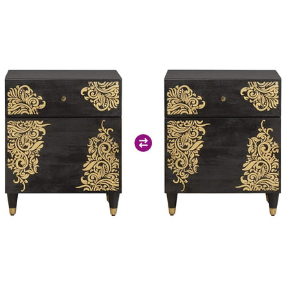 Bedside Cabinet with Door Schwarz 50 x 33 x 60 cm