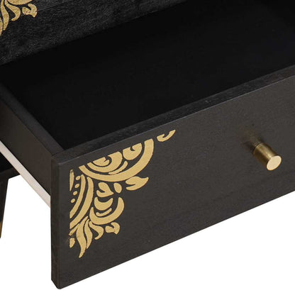 Nachttisch Schwarz 50 x 33 x 62 cm Massivholz Mango