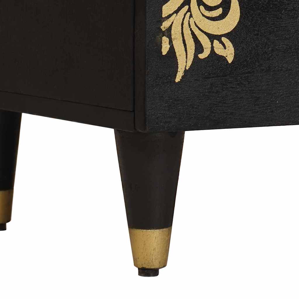 Nachttisch Schwarz 50 x 33 x 62 cm Massivholz Mango