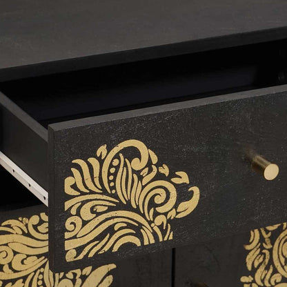 Bedside Cabinet with Door Schwarz 50 x 33 x 60 cm