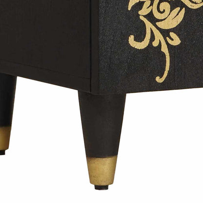 Bedside Cabinet with Door Schwarz 50 x 33 x 60 cm