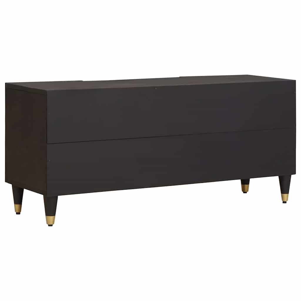 TV-Schränk mit Regal Schwarz 105 x 33 x 46 cm Massivholz Mango