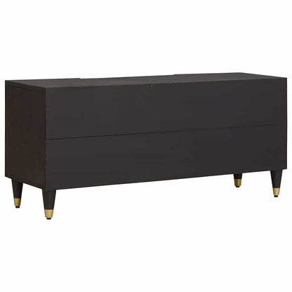 TV-Schränk mit Regal Schwarz 105 x 33 x 46 cm Massivholz Mango