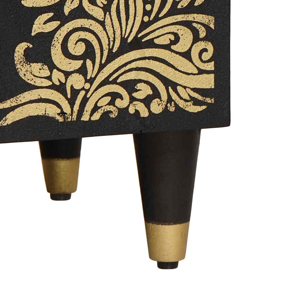 TV-Schränk mit Regal Schwarz 80 x 33 x 46 cm Massivholz Mango