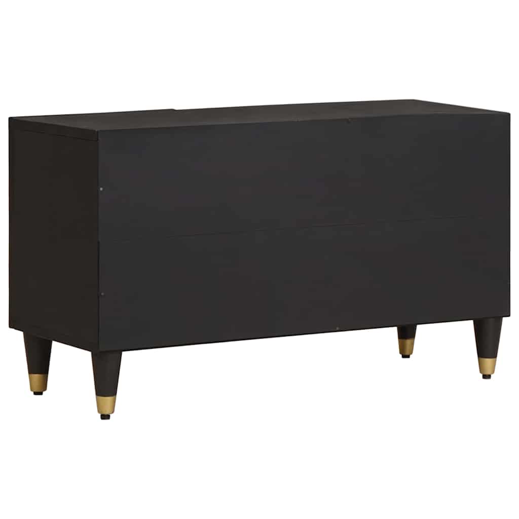 TV-Schränk mit Regal Schwarz 80 x 33 x 46 cm Massivholz Mango