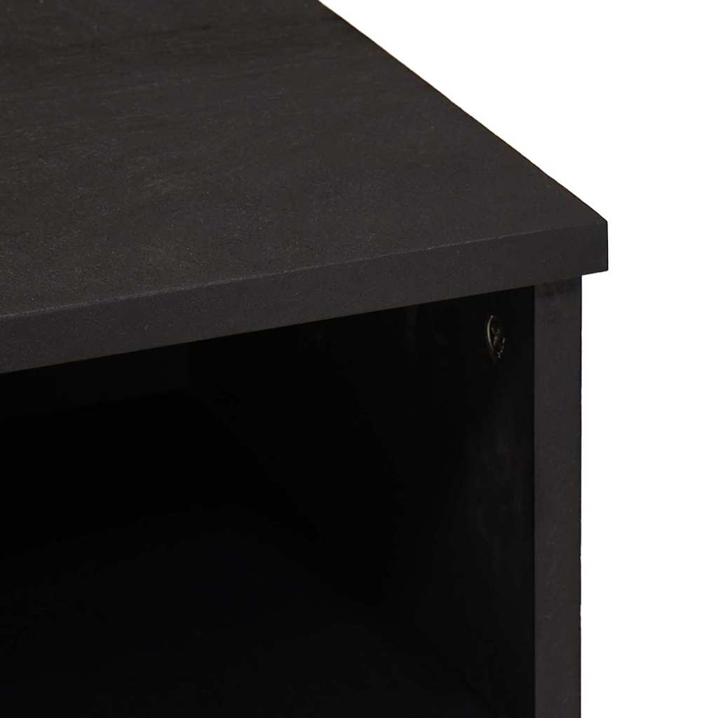 TV-Schränk mit Regal Schwarz 100 x 33 x 46 cm Massivholz Mango