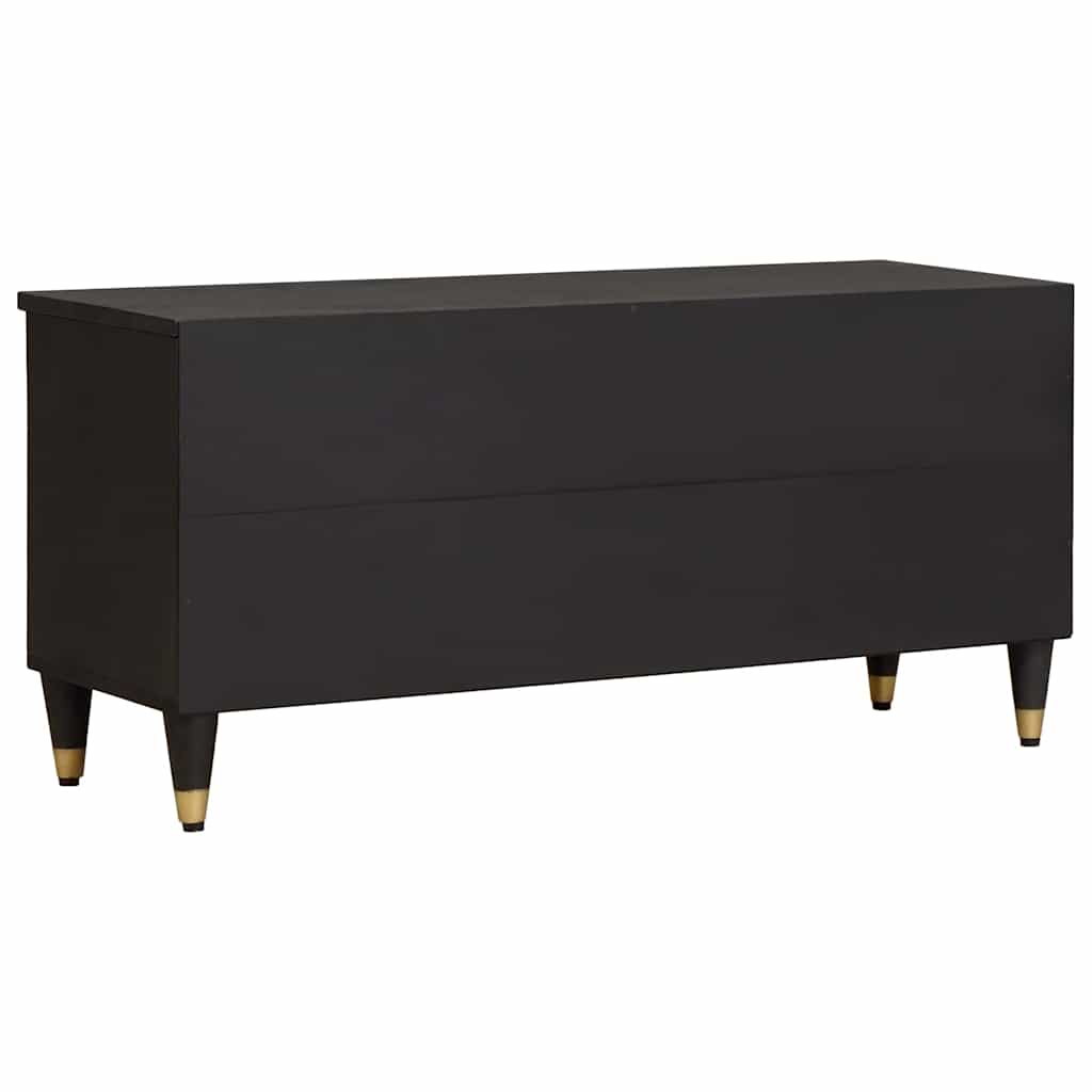 TV-Schränk mit Regal Schwarz 100 x 33 x 46 cm Massivholz Mango