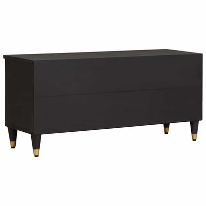 TV-Schränk mit Regal Schwarz 100 x 33 x 46 cm Massivholz Mango