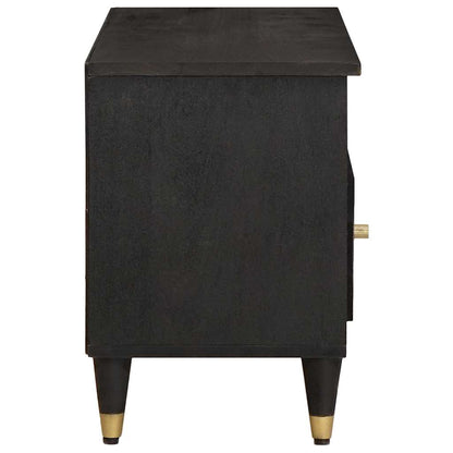 TV-Schränk mit Regal Schwarz 100 x 33 x 46 cm Massivholz Mango