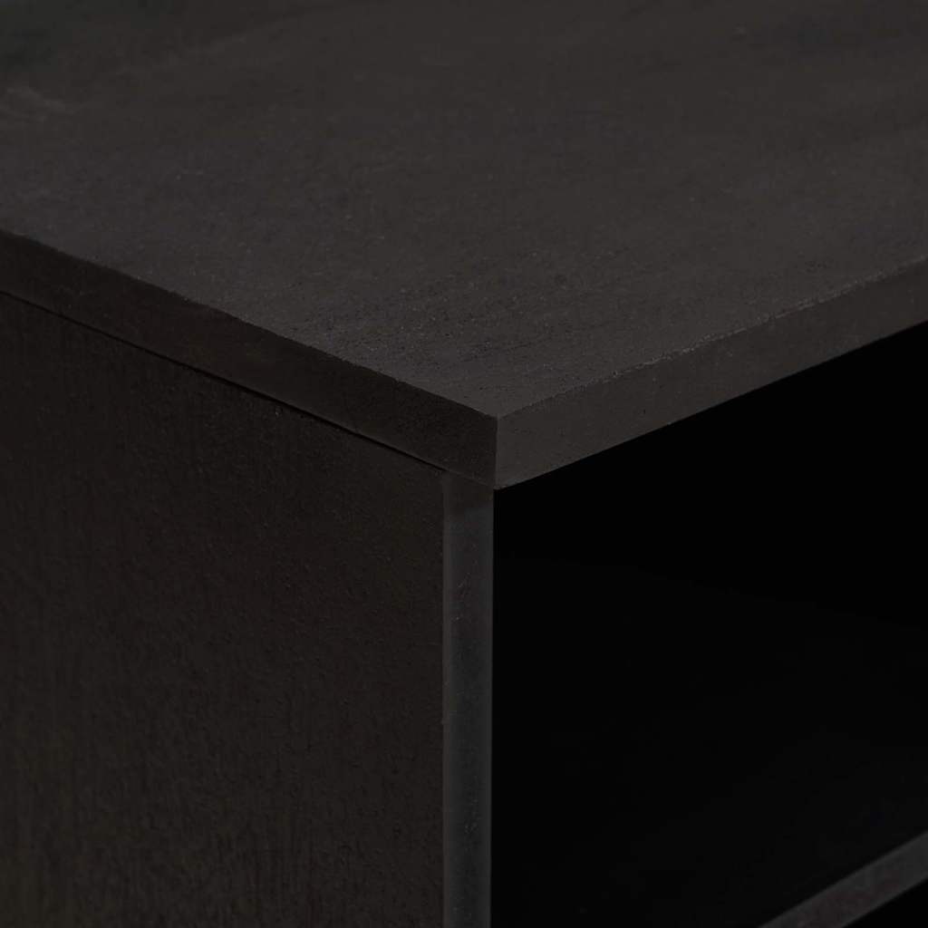 TV-Schränk mit Regal Schwarz 80 x 33 x 46 cm Massivholz Mango