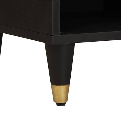 TV-Schränk mit Regal Schwarz 80 x 33 x 46 cm Massivholz Mango