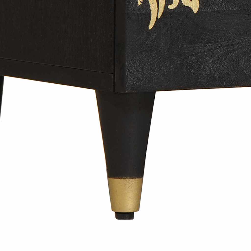 TV-Schränk mit Regal Schwarz 100 x 33 x 46 cm Massivholz Mango