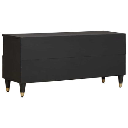 TV-Schränk mit Regal Schwarz 100 x 33 x 46 cm Massivholz Mango