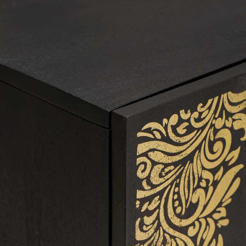 Waschbeckenunterschrank mit Speicher Schwarz 62 x 33 x 58 cm