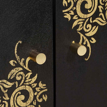 Waschbeckenunterschrank mit Speicher Schwarz 62 x 33 x 58 cm