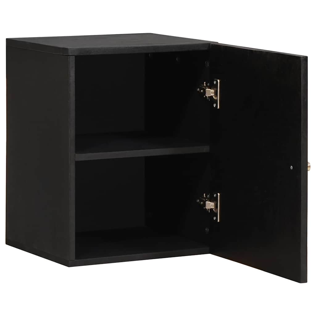 Wandschrank mit Tür Schwarz 38 x 33 x 48 cm Massivholz Mango