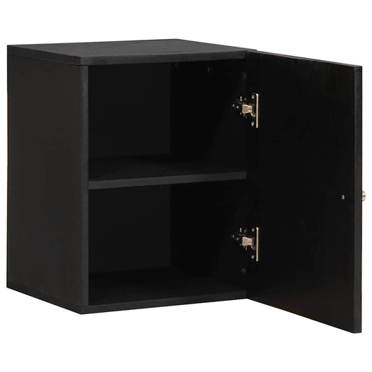 Wandschrank mit Tür Schwarz 38 x 33 x 48 cm Massivholz Mango