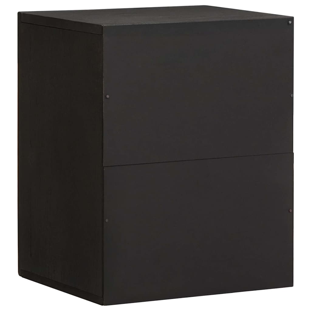 Wandschrank mit Tür Schwarz 38 x 33 x 48 cm Massivholz Mango