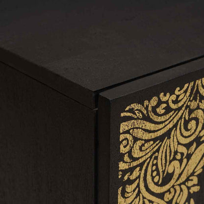 Badezimmerschrank Schwarz 38 x 33 x 58 cm Massivholz Mango