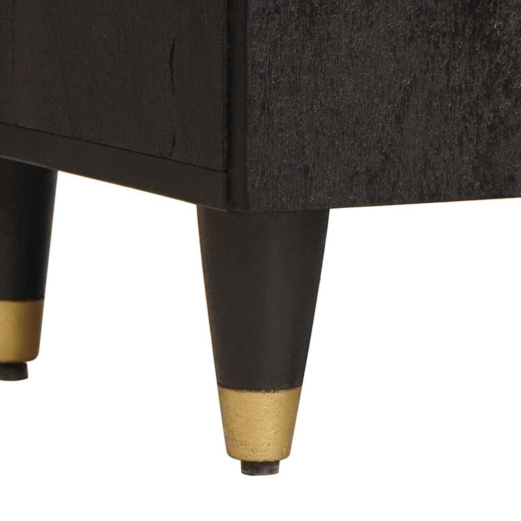 Badezimmerschrank Schwarz 38 x 33 x 58 cm Massivholz Mango