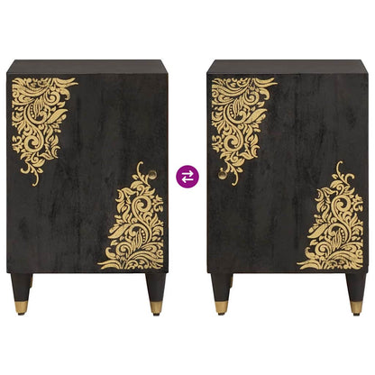 Badezimmerschrank Schwarz 38 x 33 x 58 cm Massivholz Mango