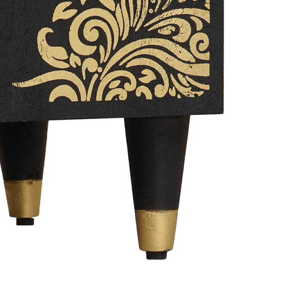 Sideboard Schwarz 38 x 33 x 160 cm Massivholz Mango