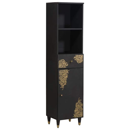 Sideboard Schwarz 38 x 33 x 160 cm Massivholz Mango